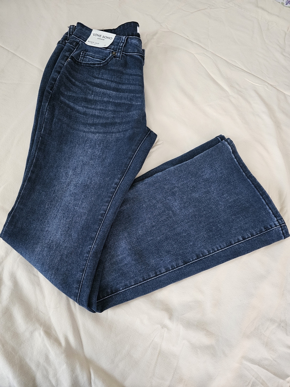 Women's Dark Blue Wide-Leg Jeans